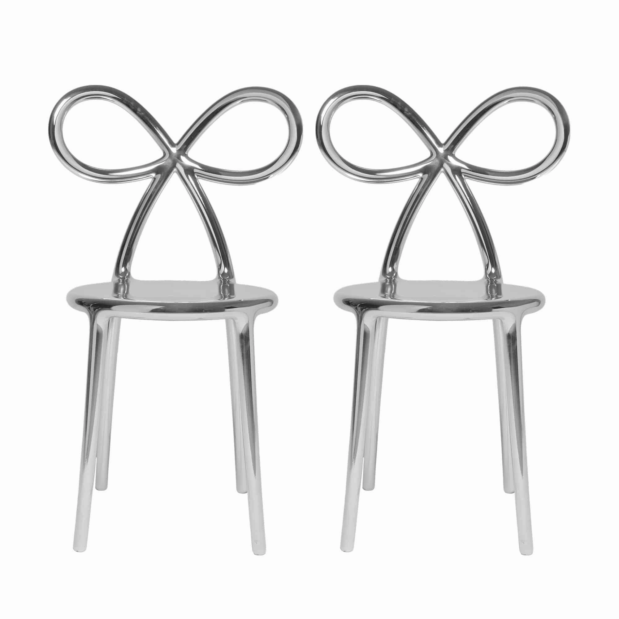 Ribbon Chair Metal Finish, Set of 2 pieces
