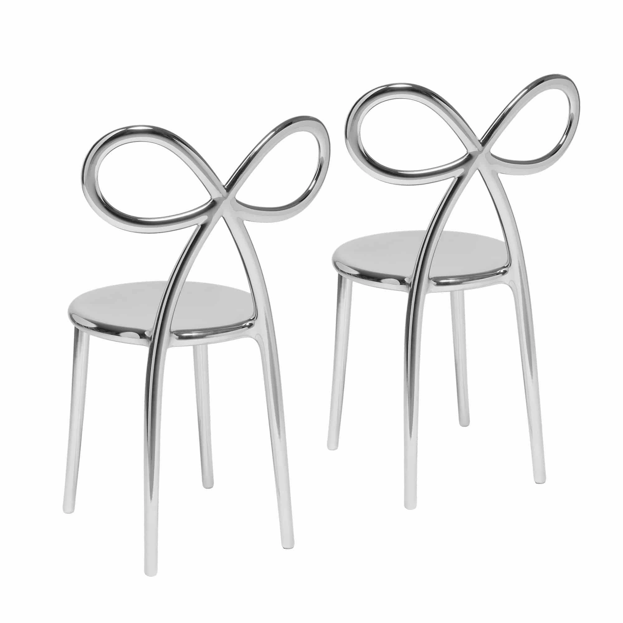 Ribbon Chair Metal Finish, Set of 2 pieces