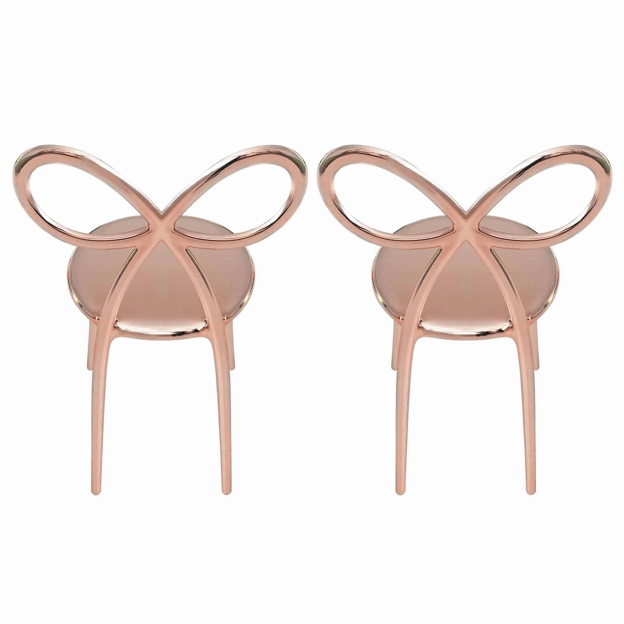 Ribbon Chair Metal Finish, Set of 2 pieces