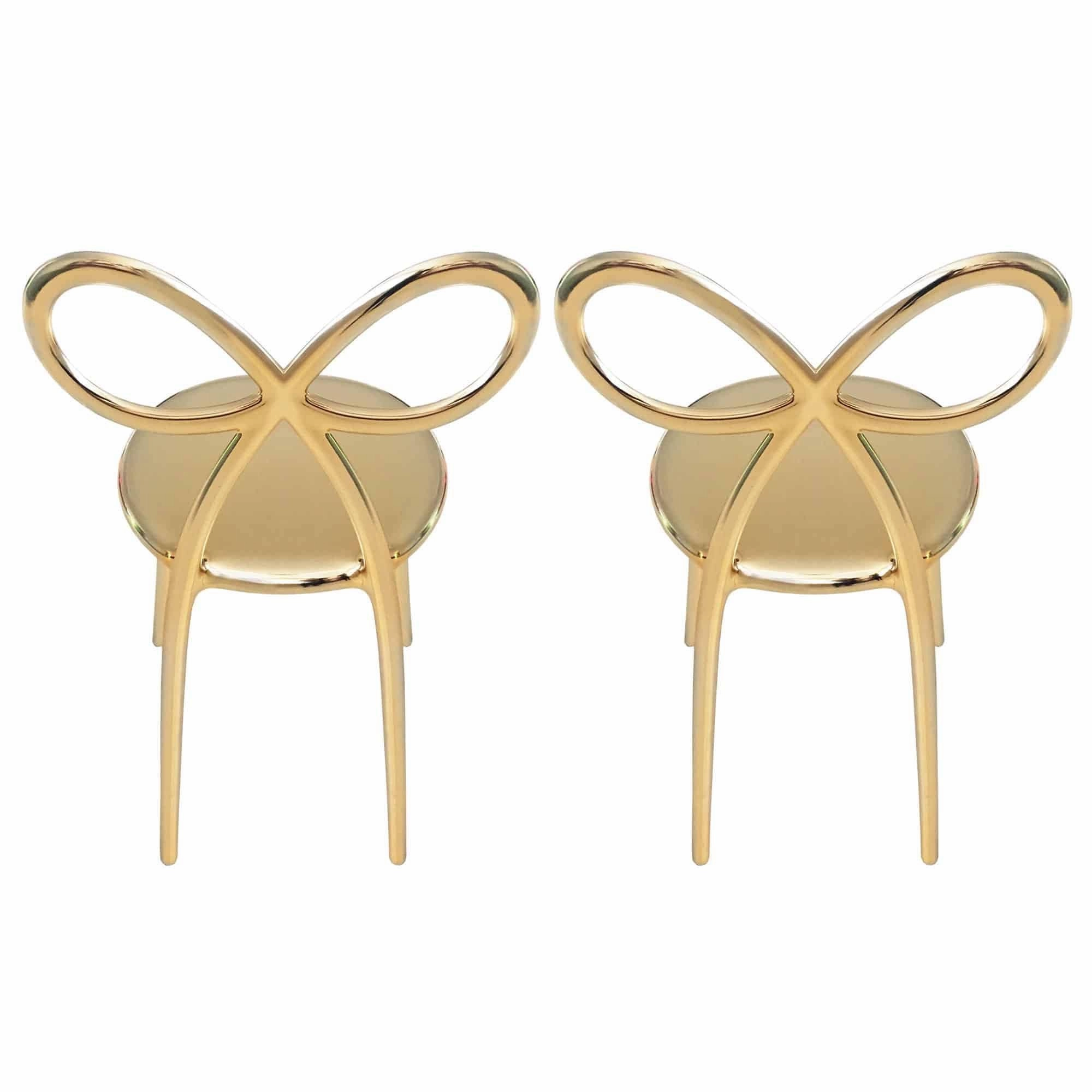 Ribbon Chair Metal Finish, Set of 2 pieces
