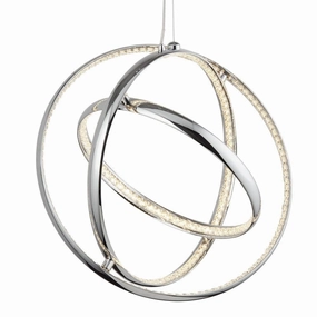 Rings 3 Light LED Chrome & Crystal Gyro Ceiling Pendant minimalist ceiling light