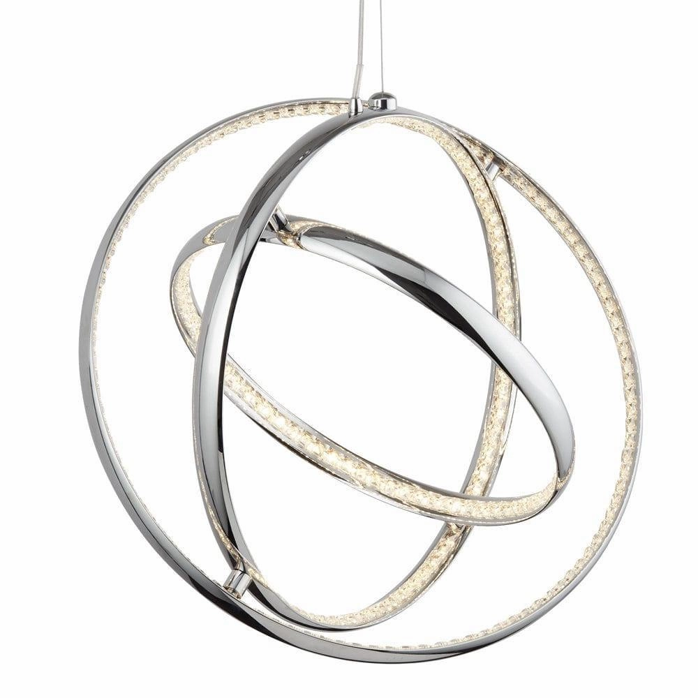 Rings 3 Light LED Chrome & Crystal Gyro Ceiling Pendant minimalist ceiling light