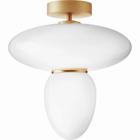 RIZZATTO 42 LOFTSLAMPE SATIN MESSING/OPAL ceramic table lamp