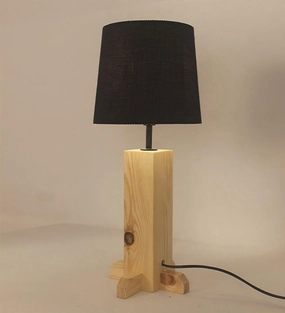 Rocket Beige Wooden Table Lamp with Black Fabric Lampshade (BULB NOT INCLUDED) Louis Poulsen chandelier