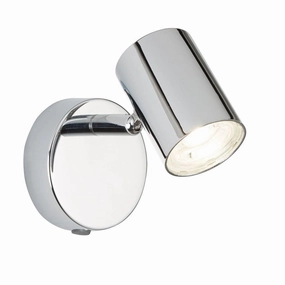 Rollo 1 Light Chrome Adjustable Wall Spotlight - Switched simple ceiling design light