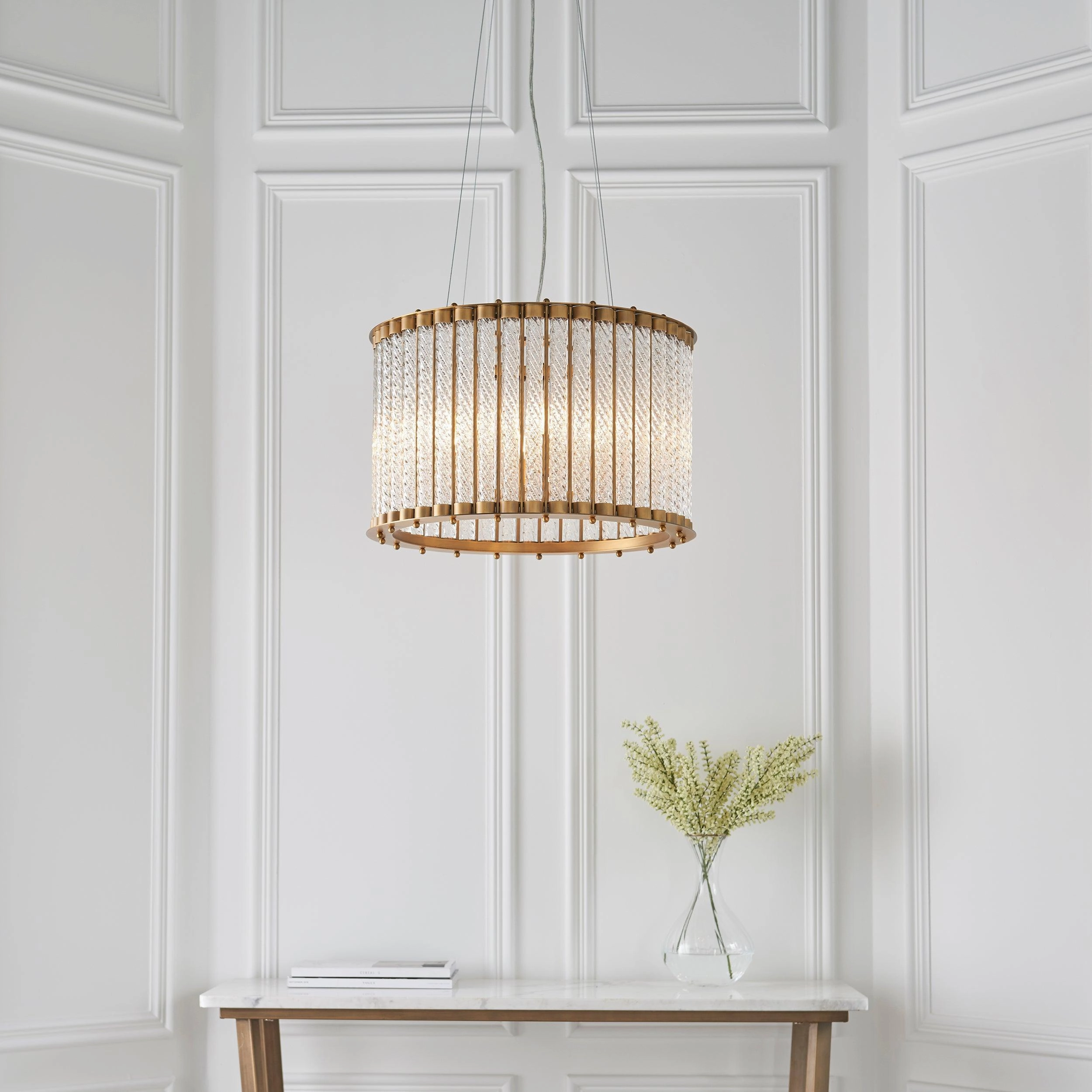 Romola 6 Light Glass Tube Ceiling Pendant Light