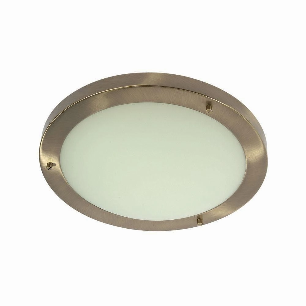 Rondo Antique Brass Large Flush Bathroom Ceiling Light simple ceiling design light