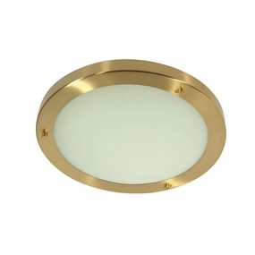 Rondo Satin Brass Finish Large Flush Bathroom Ceiling Light simple ceiling design light