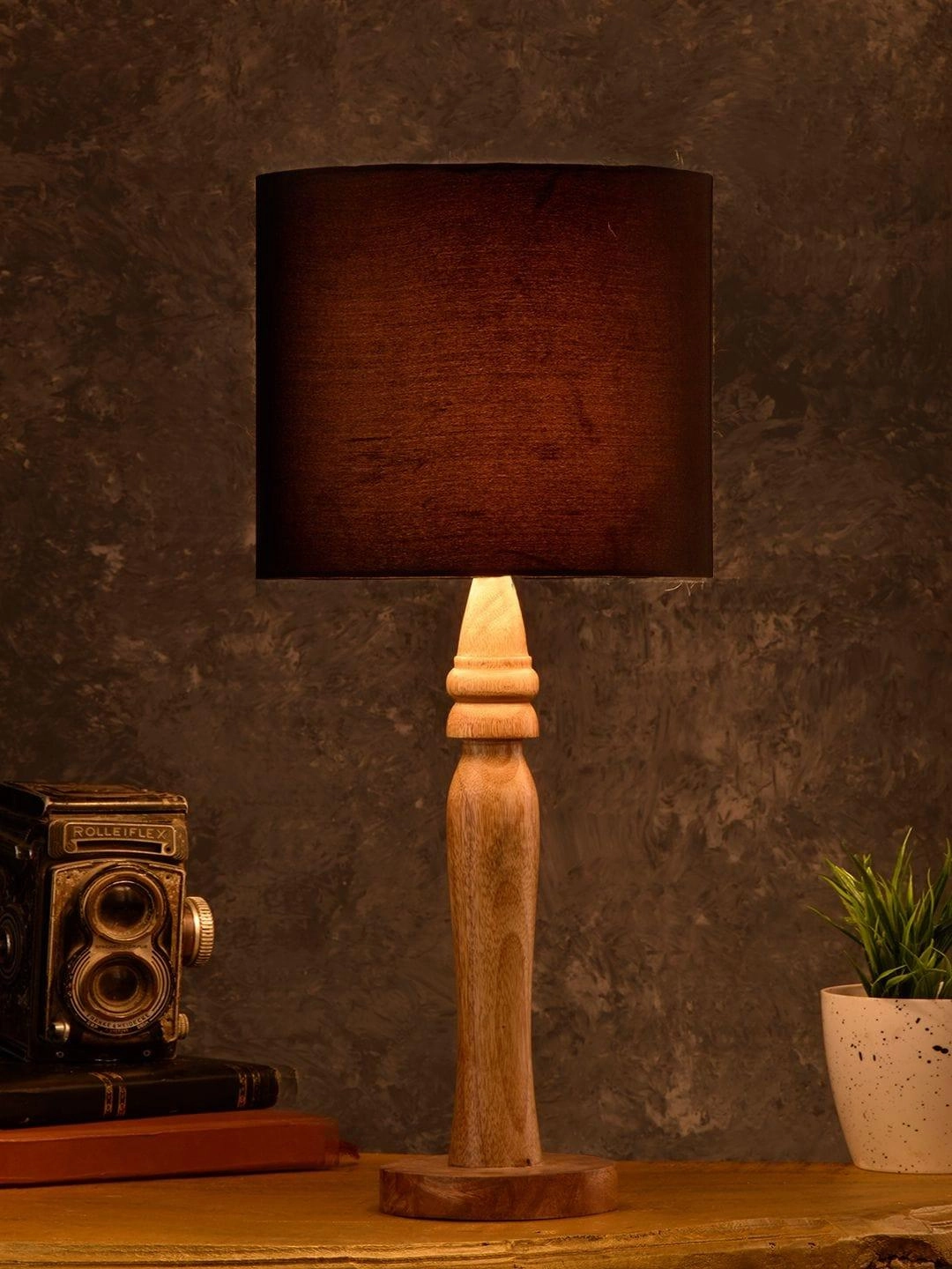 Round Brown Lamp with Black Cotton Shade Louis Poulsen chandelier