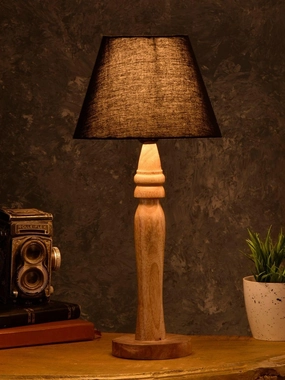 Round Brown Lamp with Taper Black Cotton Shade Louis Poulsen chandelier