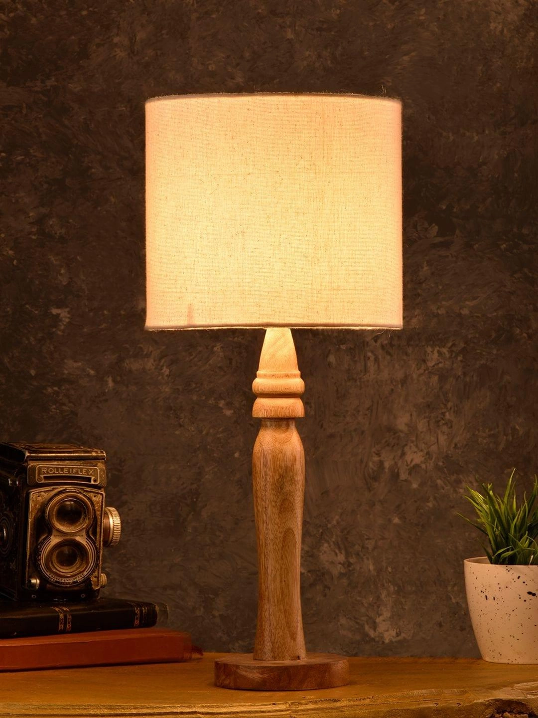Round Brown Lamp with Taper Off White Cotton Shade Louis Poulsen chandelier
