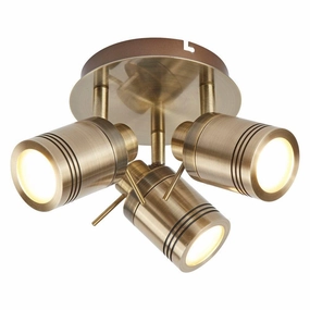 Samson 3 Light Brass Bathroom Adjustable Flush Spotlight simple ceiling design light