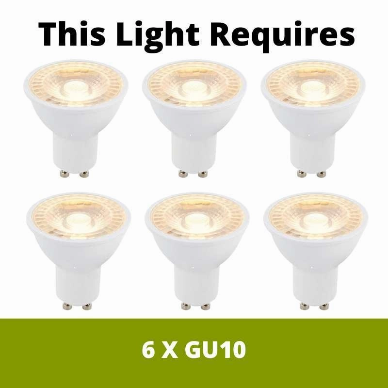 Saxby Amalfi Antique Brass Finish 6 Light Spotlight
