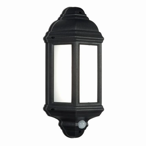 Saxby Halbury PIR Matt Black Textured Outdoor Wall Light indoor ambient light