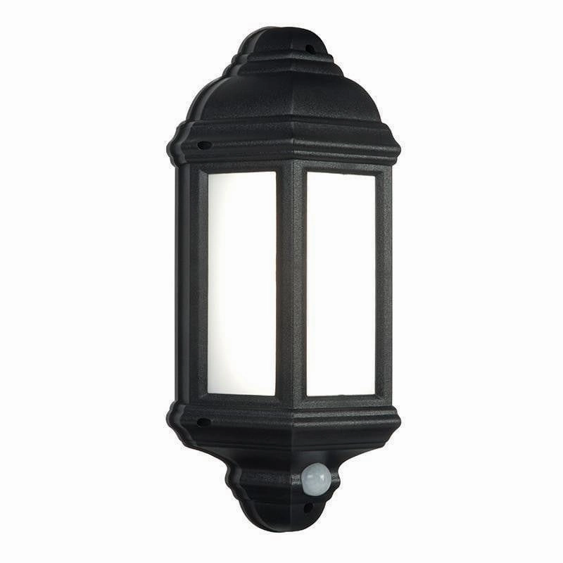 Saxby Halbury PIR Matt Black Textured Outdoor Wall Light indoor ambient light