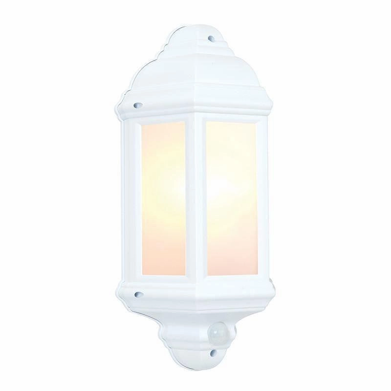Saxby Halbury PIR Matt White Textured Outdoor Wall Light outdoor wall lamp