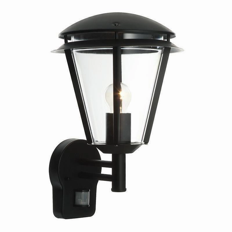 Saxby Inova Matt Black Outdoor PIR Wall Light indoor ambient light
