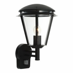 Saxby Inova Matt Black Outdoor PIR Wall Light indoor ambient light