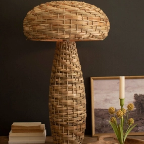 Seagrass Mushroom Table Lamp rechargeable bedside light