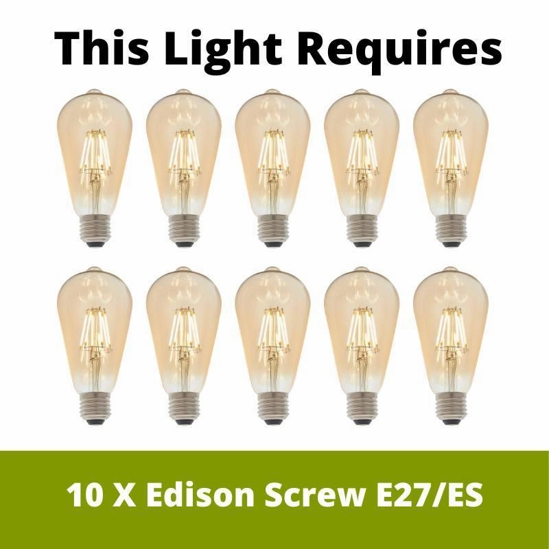 Searchlight Alpha 10 Light Ceiling Pendant Matt Gold