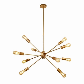 Searchlight Alpha 10 Light Ceiling Pendant Matt Gold minimalist ceiling light