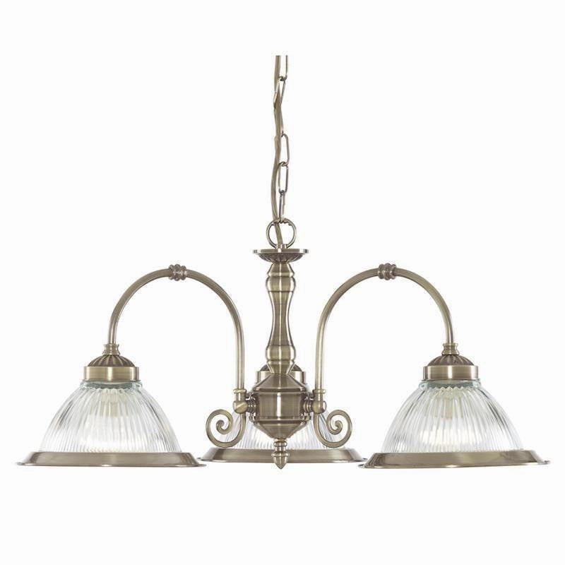 Searchlight American Diner Antique Brass 3 Light Pendant Ceiling Light simple ceiling design light