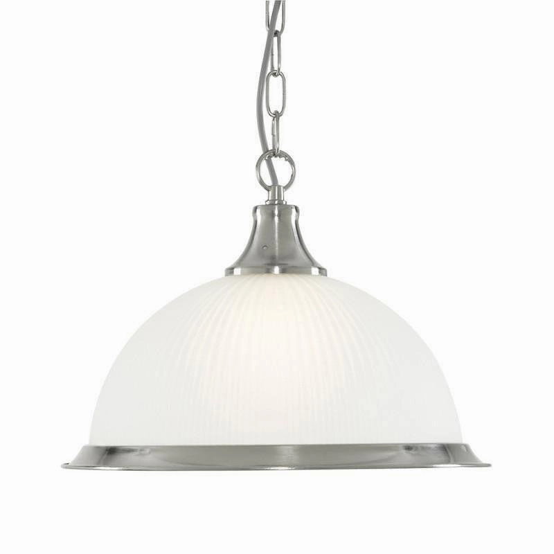 Searchlight American Diner Silver & Glass Ceiling Pendant simple ceiling design light