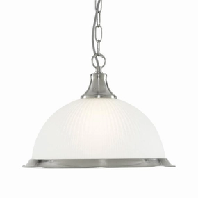 Searchlight American Diner Silver & Glass Ceiling Pendant simple ceiling design light