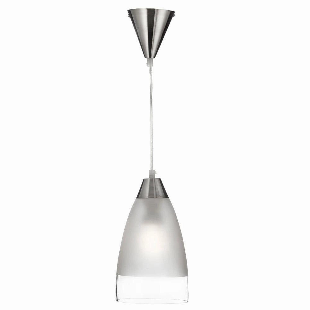 Searchlight Ankara Satin Silver & Acid Glass Ceiling Pendant minimalist ceiling light