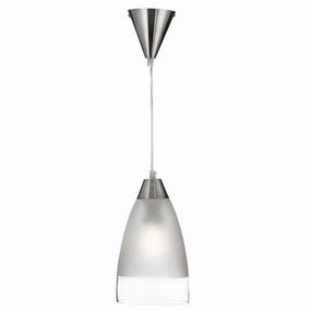 Searchlight Ankara Satin Silver & Acid Glass Ceiling Pendant minimalist ceiling light