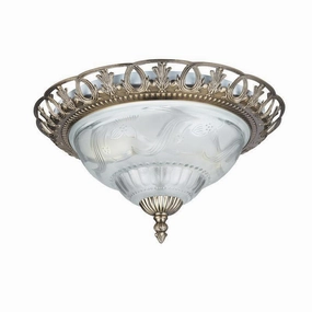 Searchlight Antique Brass & Clear/Frosted Glass Ceiling Flush simple ceiling design light