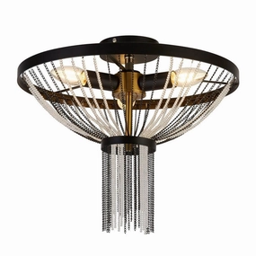 Searchlight Baguette 3 Light Black & Brass Ceiling Light minimalist ceiling light