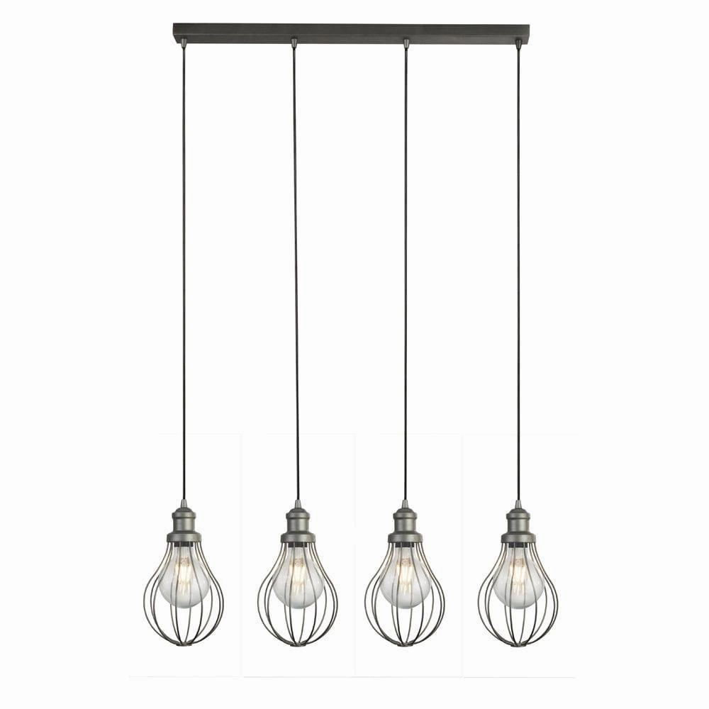 Searchlight Balloon Cage 4 Light Pewter Ceiling Pendant minimalist ceiling light
