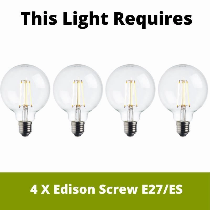 Searchlight Balloon Cage 4 Light Pewter Ceiling Pendant