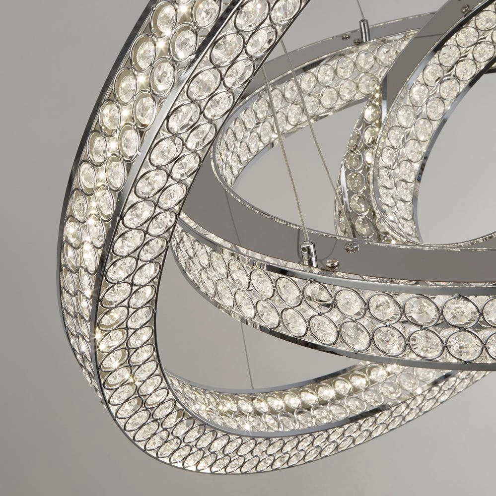 Searchlight Bands 3 Light LED Chrome Ceiling Pendant