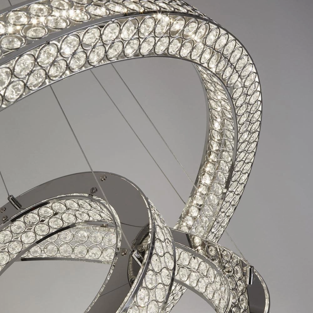 Searchlight Bands 3 Light LED Chrome Ceiling Pendant
