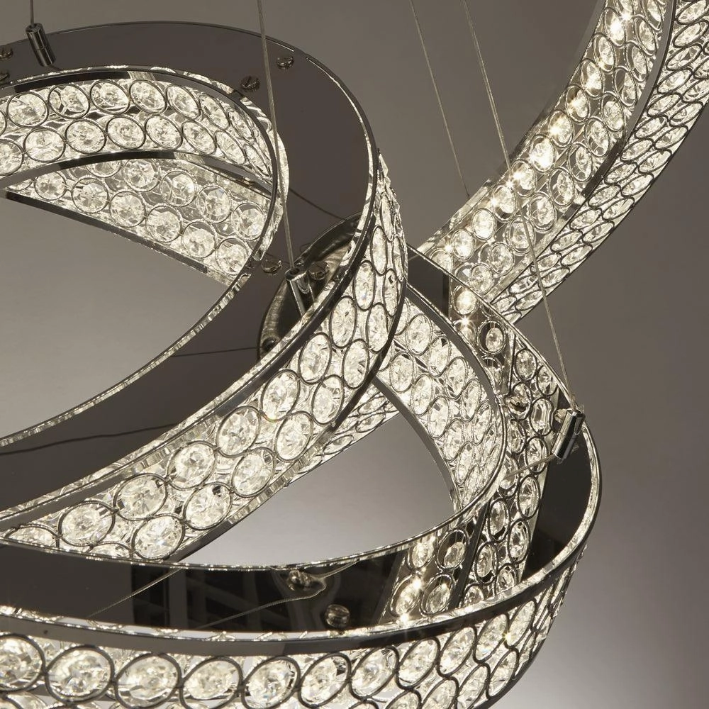 Searchlight Bands 3 Light LED Chrome Ceiling Pendant