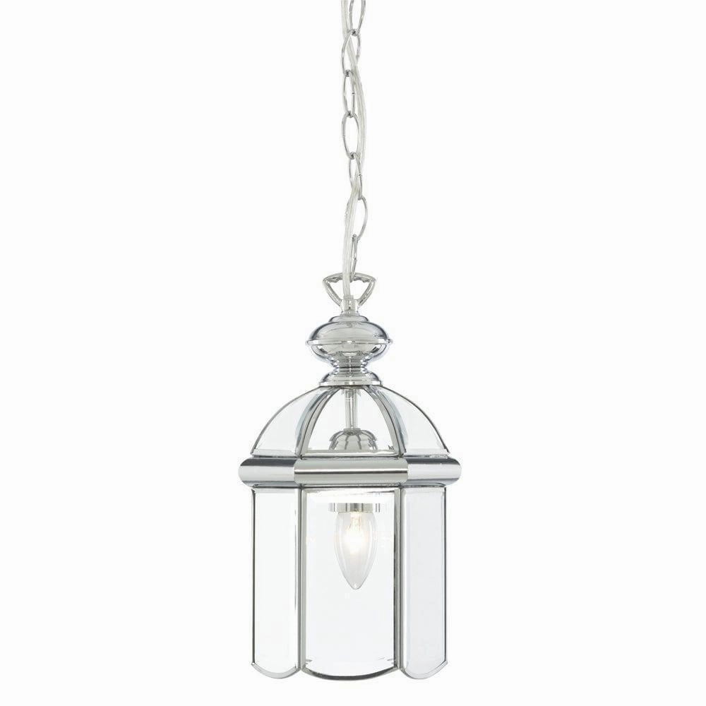 Searchlight Bevelled Lantern 1 Light Chrome Domed Pendant minimalist ceiling light