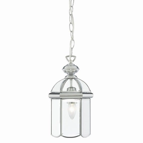 Searchlight Bevelled Lantern 1 Light Chrome Domed Pendant minimalist ceiling light