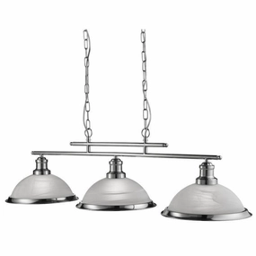 Searchlight Bistro Satin Silver 3 Light Ceiling Bar simple ceiling design light