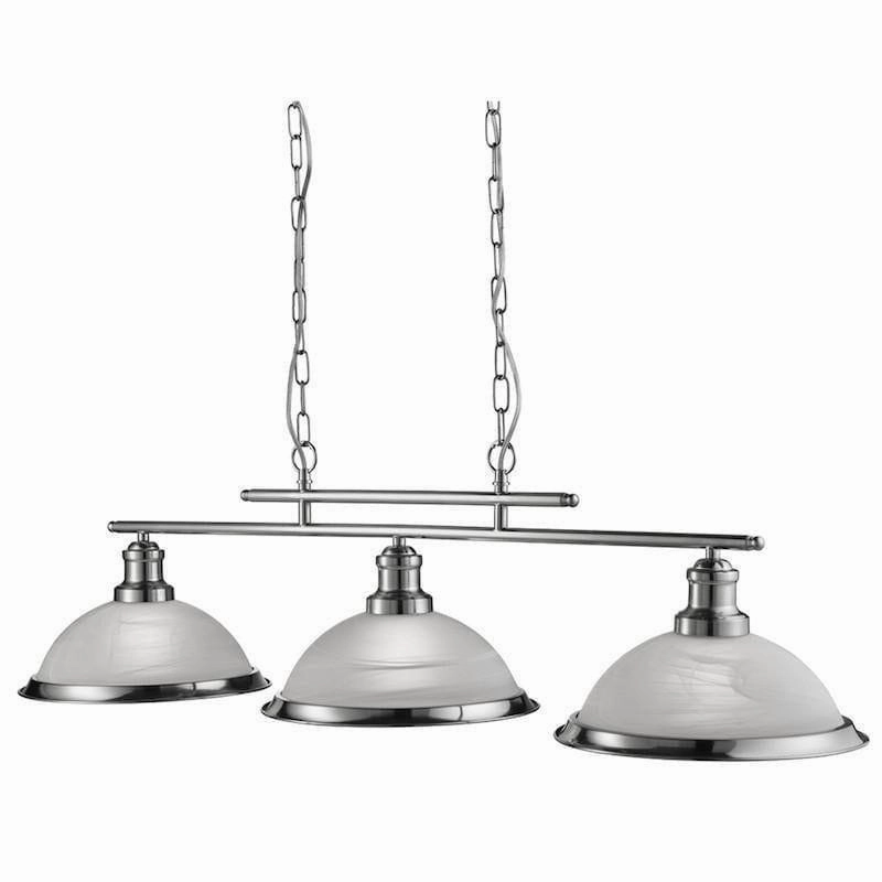 Searchlight Bistro Satin Silver 3 Light Ceiling Bar simple ceiling design light
