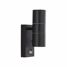 Searchlight Black Up/Downlighter LED Outdoor PIR Wall Light outdoor wall lamp