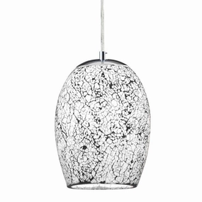 Searchlight Crackle 1 Light White Mosaic Glass Pendant modern ceiling lamp