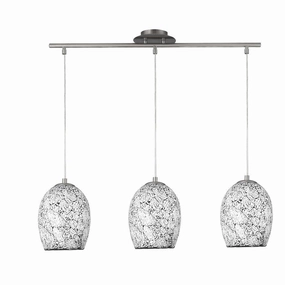 Searchlight Crackle 3 Light Pendant White Mosaic Glass minimalist ceiling light