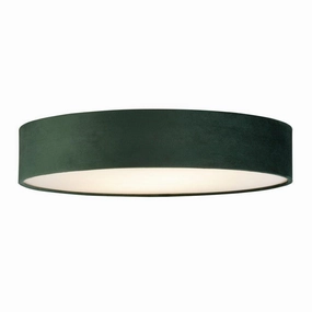Searchlight Drum 3 Light Ceiling Flush - Green Velvet Shade simple ceiling design light