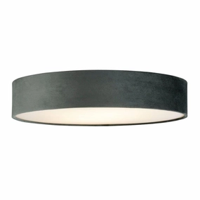Searchlight Drum 3 Light Ceiling Flush - Grey Velvet Shade simple ceiling design light