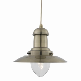 Searchlight Fisherman Ceiling Pendant - Antique Brass simple ceiling design light