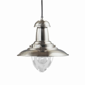Searchlight Fisherman Ceiling Pendant - Satin Silver minimalist ceiling light