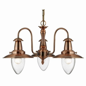 Searchlight Fisherman Copper & Glass 3 Light Ceiling Pendant modern ceiling lamp