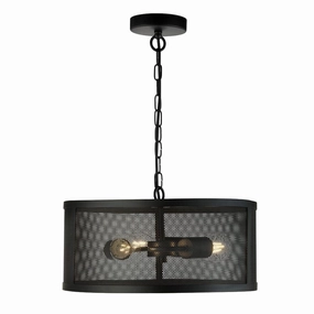 Searchlight Fishnet 3 Light Black Drum Ceiling Pendant minimalist ceiling light